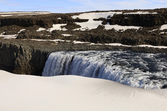 Dettifoss is a waterfall in Vatnajökull National Park in Northeast Iceland