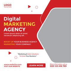 Digital business marketing banner for social media post template 2024