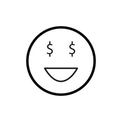 Money Eyes Emoji (Emoticon) Icon  Vector. Vector Illustration. EPS file 20.