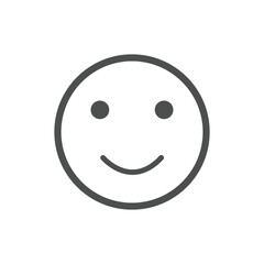 Smiley emoji line icon. Happy, success, satisfaction face symbol. Vector illustration. EPS file 12.