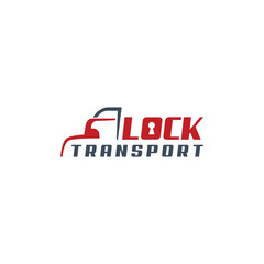 Lock transport logo, security transportation company logo