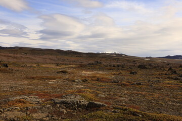 View on a mountain in the Northeastern Region of Iceland