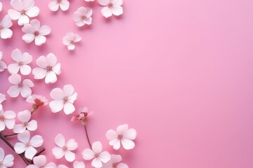  a pink background with a bunch of white flowers on the bottom of the image and a pink background with a bunch of white flowers on the bottom of the image.