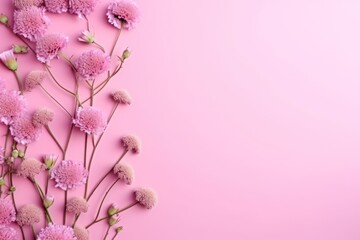  a bunch of pink flowers on a pink background with space for a text or an image of a bouquet of pink flowers on a pink background with space for text.