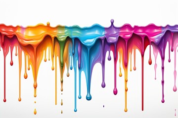 Obraz na płótnie Canvas Colorful acrylic paint dripping with liquid drops and abstract liquid ink splash background
