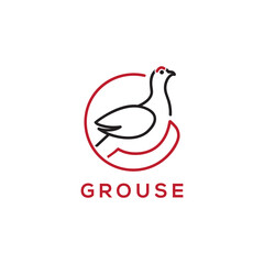 Grouse logo. Grouse with initial letter G logo. bird logo line art concept.