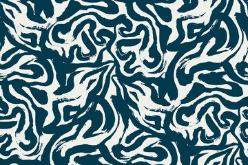 Minimalist abstract brush stroke painting seamless pattern illustration. Modern trendy paint line background.