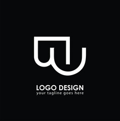 NW NU Logo Design, Creative Minimal Letter NU NW Monogram