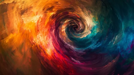 Papier Peint photo autocollant Mélange de couleurs Vibrant Swirl of Colors in Captivating Image