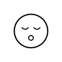 Emoji Resting, emotions icon. Yawning with closed eyes icon. Simple line, outline expression of mood icons for website or mobile application on white background. Vector illustration. EPS file 23.