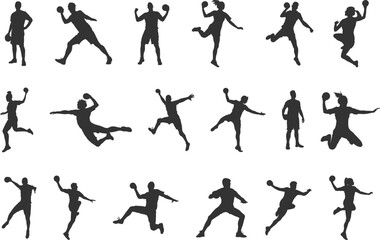 Handball players silhouette, Handball silhouettes, Handball players svg, Handball svg, Handball player vector illustration, Handball players icon bundle.