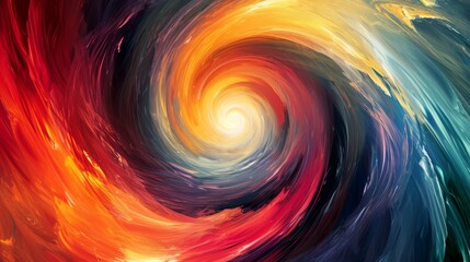 Colorful Swirl Abstract Painting, Vibrant Visuals