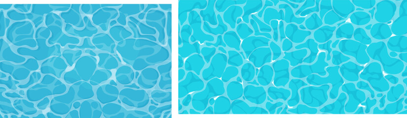 Water ripple surface with sunlight reflections in cartoon style, game texture top view. Beach, ocean clean and deep water.