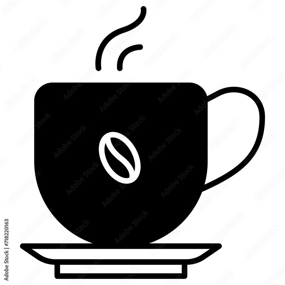 Sticker Coffee glyph and line vector illustration