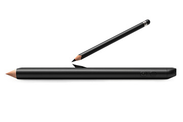 Digital Drawing Tablet with Pressure-Sensitive Stylus on transparent background PNG by Generative A.I.