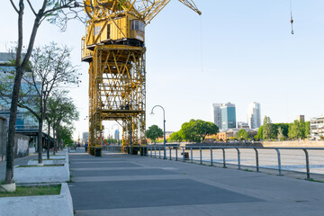 Old cranes of Puerto Madera, City of Buenos Aires. Argentina