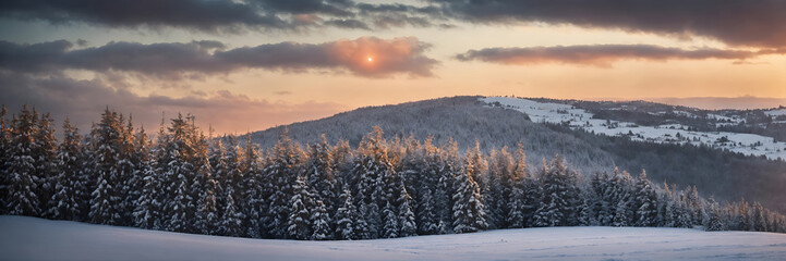 Beautiful mountain landscape in winter