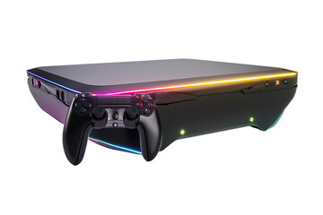 Next-Gen Gaming Console with Holographic Immersion on transparent background PNG by Generative A.I.