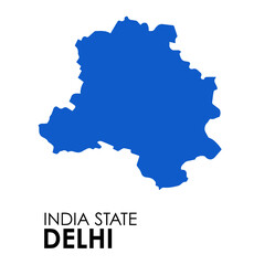 Delhi map of Indian state. Delhi map vector illustration. Delhi vector map on white background.