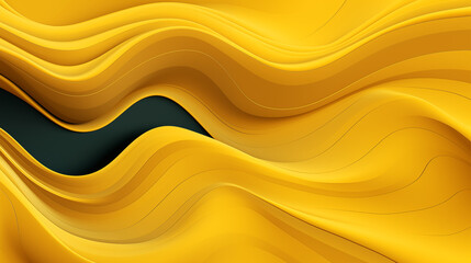 Flux et motifs en mouvement, couleurs jaune et noir. Vague, ondulation, ornement. Fond pour conception et création graphique.