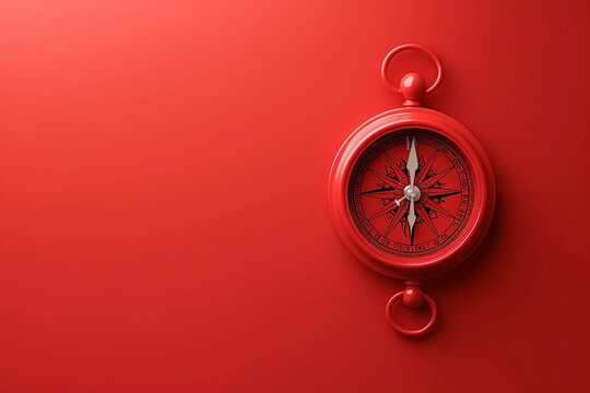 Elegant and Stylish Red Navigational Compass JPG by Generative A.I.