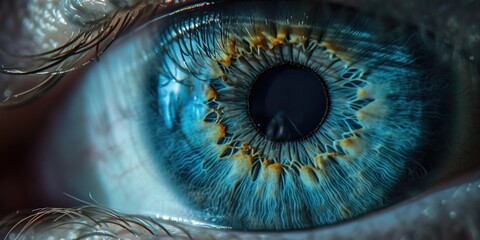 A detailed close-up shot of a person's blue eye. Perfect for medical or beauty-related projects