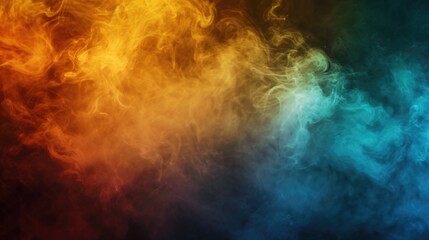 Colored smoke captured in a close-up shot on a black background. Versatile image suitable for various creative projects