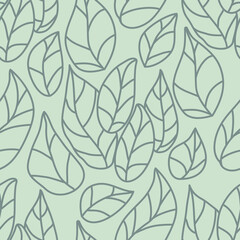 A seamless pattern with spring leaves