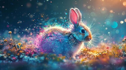 Easter Rabbit Made With Generative AI - AI Generated