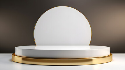 gold and white luxury blank podium display product presentation