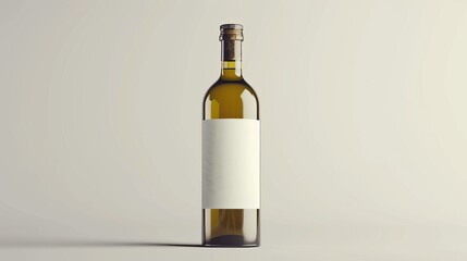 Bottle of Wine With White Label, Elegant, Simple, and Classic