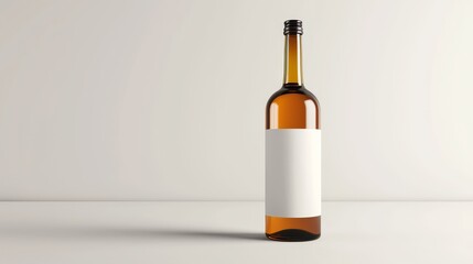 White-Labeled Wine Bottle on a Table for Celebrations and Gatherings