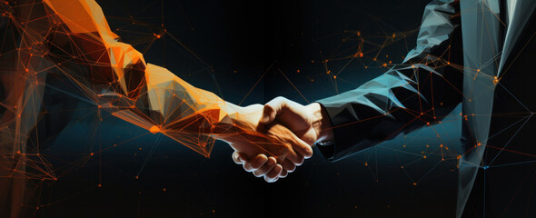 A handshake between two businessmen, generative AI