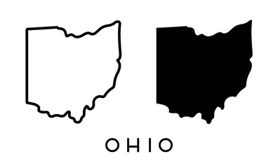 Ohio state map silhouette vector set - obrazy, fototapety, plakaty