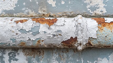 Rusty Metal Surface With White and Brown Paint
