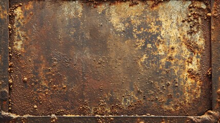 A rusted metal plate with rivets, suitable for industrial or grunge-themed designs