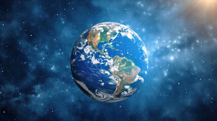 Earth Day. View of the globe in space.