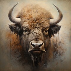 A bison logo illustration