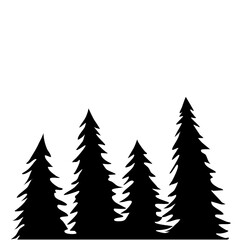Obraz premium Fir Tree Silhouette 