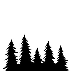 Obraz premium Fir Tree Silhouette 