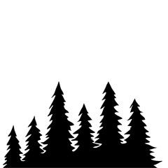 Obraz premium Fir Tree Silhouette 