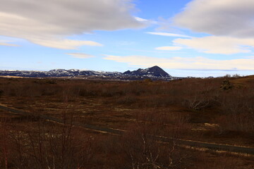 View on a mountain in the Northeastern Region of Iceland