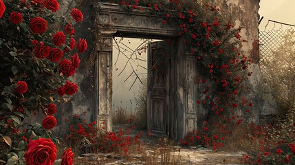 Mystical Abandon with Roses Sprawling in Solitude