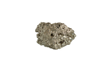 pyrite mineral stone macro on white background