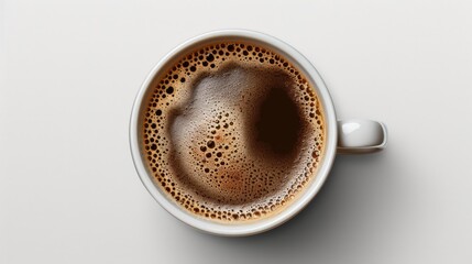 A close up view of a cup of coffee. Perfect for coffee lovers and caffeine enthusiasts