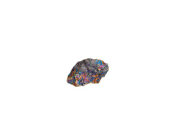 chalcopyrite mineral stone macro on white background