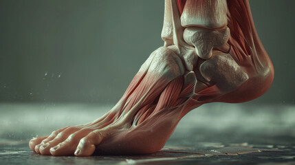 Close-up of Muscular Feet Revealing Exposed Muscles