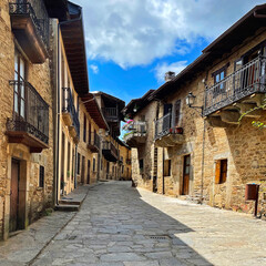 Old traditional town street in Spain