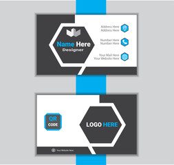 Fototapeta premium Business card vector black and white design for real-estate 