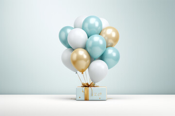 gift box and balloons